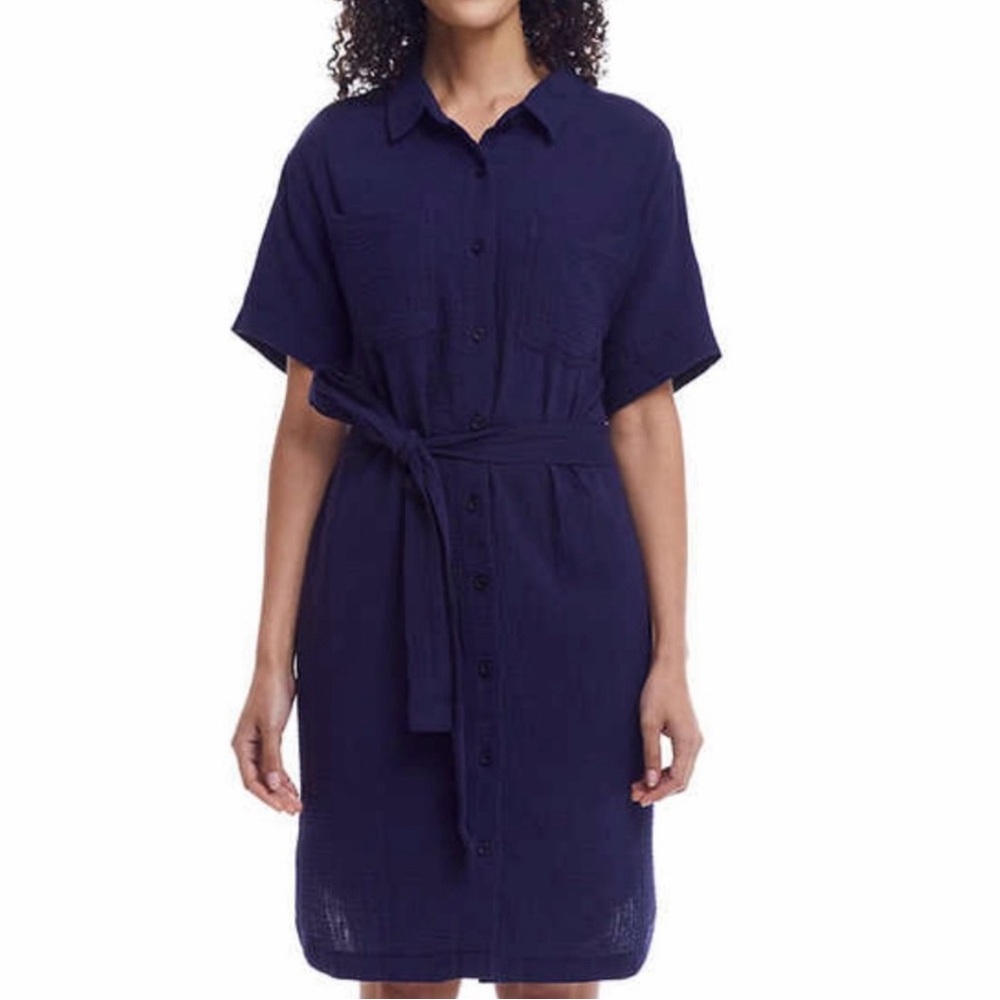 Weatherproof Vintage Ladies' Gauze Dress Size:M Navy Blue